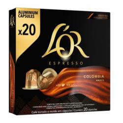 Café Colombia en cápsulas L'Or Espresso compatible con Nespresso 20 unidades de 5,2 g.