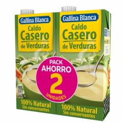 Caldo casero de verduras Gallina Blanca pack de 2 briks de 1 l.