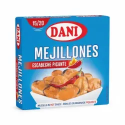 Mejillones de Chile en escabeche picante 15/20 Dani 69 g.