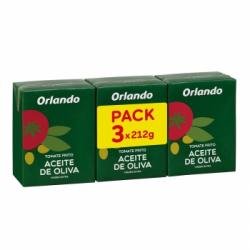 Tomate frito con aceite de oliva virgen extra Orlando sin gluten pack de 3 briks de 212 g.