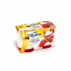 Yogur con fresa Nestlé La Lechera pack de 2 unidades de 125 g.