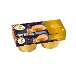 Flan de plátano y dulce de leche Carrefour Extra sin gluten pack de 4 unidades de 100 g.