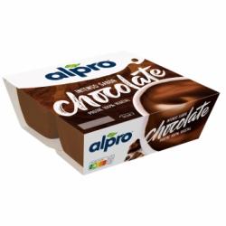 Postre de soja sabor chocolate negro Alpro sin gluten sin lactosa pack de 4 unidades de 125 g.