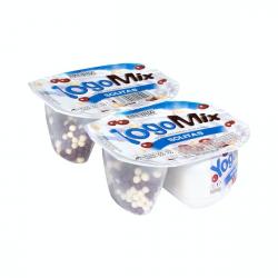 Yogur azucarado YogoMix Hacendado con bolitas chocolateadas 2 ud. X 0.15 kg