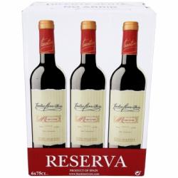 Caja de 6 botella de vino tinto reserva Faustino Rivero Ulecia D.O. Utiel-Requena 75 cl.