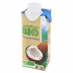 Crema de coco ecológico Carrefour Bio brick 330 ml.