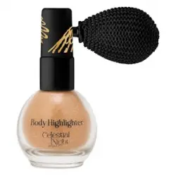 Iluminador en polvo Body Highlighter Celestial Night Deliplus dorado para rostro y cuerpo