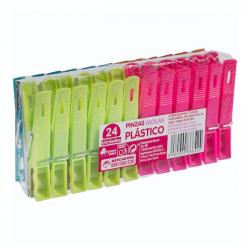 Pinzas de plástico Bosque Verde Paquete 24 ud