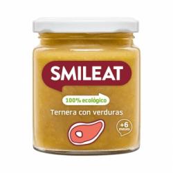 Tarrito de ternera con verduras desde 6 meses ecológico Smileat sin gluten 230 g.