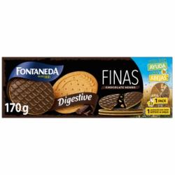 Galletas finas con chocolate negro Digestive Fontaneda 170 g.