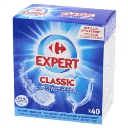 Lavavajillas a máquina en pastillas Carrefour clássic 40 ud.