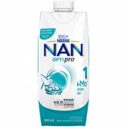 Leche infantil para lactantes líquida Nestlé Nan Optipro 1 sin aceite de palma brik 500 ml.