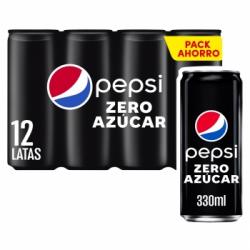 Pepsi zero azúcar pack de 12 latas de 33 cl.
