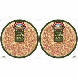 Pizza de jamón y queso Casa Tarradellas pack de 2 unidades de 220 g.