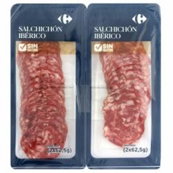 Salchichón ibérico extra Carrefour sin gluten 2x62,5 g