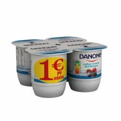 Yogur sabor a frutos del bosque Danone pack 4 unidades 120 g.