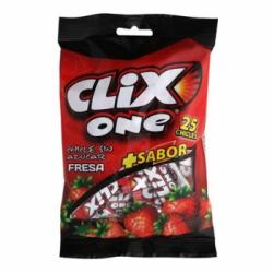 Chicles sabor fresa Clix 25 ud.