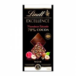 Chocolate 70% negro con frambuesa y avellana Lindt Excellence 100 g.