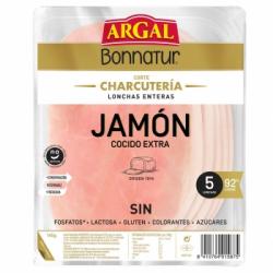 Jamón cocido extra lonchas enteras Argal Bonnatur sin gluten sin lactosa 140 g.