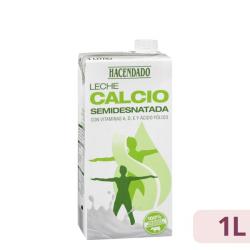 Leche semidesnatada calcio Hacendado Brick 1 L