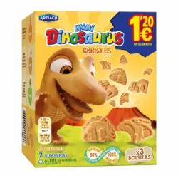 Mini galletas de cereales Dinosaurus Artiach 120 g.