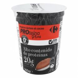 Postre lácteo al cacao sin azúcar añadido Proteína Plus Carrefour sin gluten 200 g.