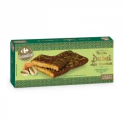 Turrón de chocolate con leche estilo Dubai Sensation Carrefour 150 g.