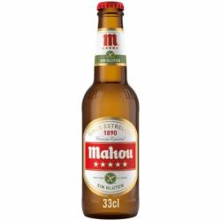 Cerveza Mahou 5 Estrellas especial sin gluten botella 33 cl.