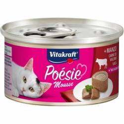 Comida hùmeda mousse de ternera para gato adulto Poesie 85 g.