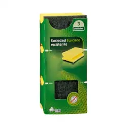 Estropajo suciedad resistente Bosque Verde Paquete 3 ud