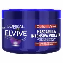 Mascarilla intensiva violeta matizadora para el pelo con mechas, decolorado rubio o gris Color Vive L'Oréal Elvive 250 ml.