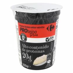 Postre lácteo de vainilla sin azúcar añadido Proteína Plus Carrefour sin gluten 200 g.