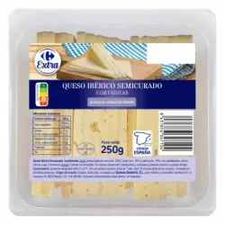 Queso ibérico semicurado Extra Carrefour cuña 250 g.