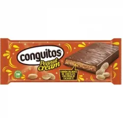 Turrón crujiente con crema y trozos de cacahuetes Conguitos sin gluten 200 g.