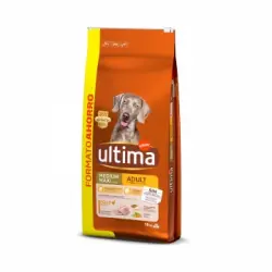Pienso de pollo, arroz y cereales para perro adulto Medium Maxi Ultima Dog 18 Kg.