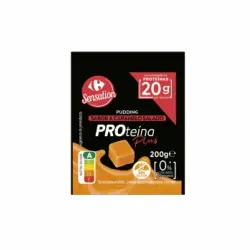 Pudding sabor a caramelo salado proteína plus Carrefour Sensation sin gluten y sin azúcar añadido 200 g.