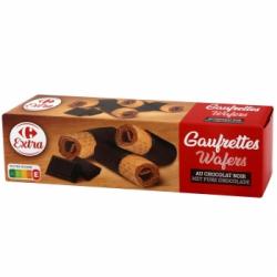 Barquillos de chocolate negro Extra Carrefour 125 g.