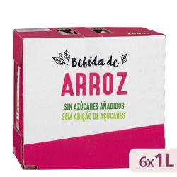 Bebida de arroz sin azúcares añadidos Hacendado 6 bricks X 1 L