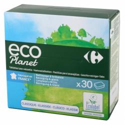 Lavavajillas a máquina en pastillas clásico ecológico Carrefour Eco Planet 30 ud.
