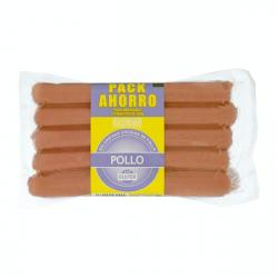 Salchichas de pollo Hacendado 2 paquetes X 0.25 kg