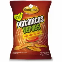 Snacks platanitos verdes sabor chile limón Gourmet Latino 65 g.