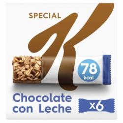 Barritas de cereales integrales con chocolate con leche belga Special K Kellogg's pack de 6 unidades de 20 g.