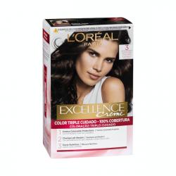 Coloración permanente L'Oréal 3 castaño oscuro Caja 1 ud