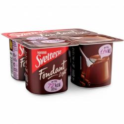 Crema de chocolate fondant light Nestlé Sveltesse sin gluten pack de 4 unidades de 125 g.