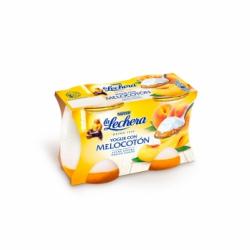 Yogur con melocotón Nestlé La Lechera pack de 2 unidades de 125 g.