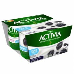 Bífidus desnatado con trozos ciruelas sin azúcar añadido Danone Activia sin gluten pack de 4 unidades de 120 g.