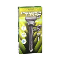 Maquinilla de afeitar recargable Precision System 5 Deliplus 5 hojas Caja 1 ud
