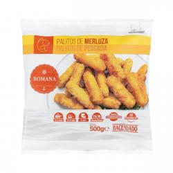 Palitos de merluza a la romana Hacendado ultracongelados Paquete 0.5 kg