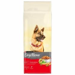 Pienso de buey y verduras para perro adulto Purina Dog Menú 15 Kg.