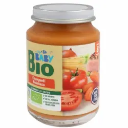 Tarrito de espagueti boloñesa desde 8 meses ecológico Carrefour Baby Bio 200 g